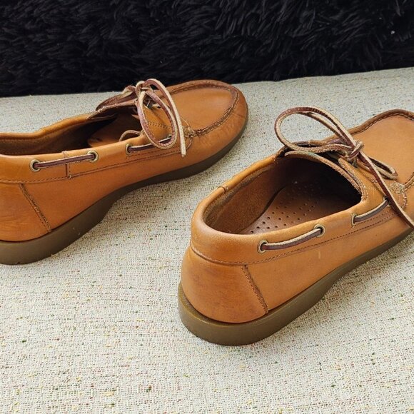 Bass Men Shoes Brown Leather Upper Lace Up SEAFARER Sneaker Size 10W main image 7